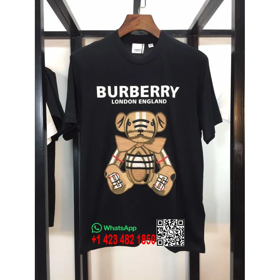 Camiseta Oversize De Algodón Burberry Teddy Colección Primavera/verano 2020, Negro