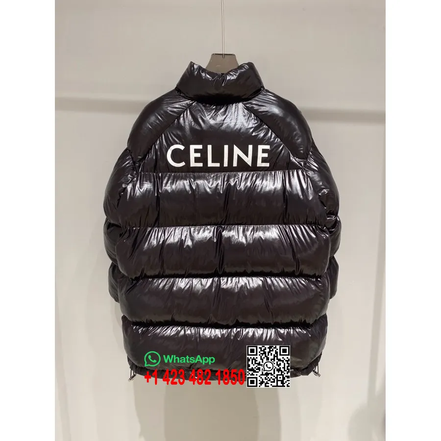 Celine Logo Oversize Kuş Tüyü Kaban İlkbahar/yaz 2022 Koleksiyonu, Siyah