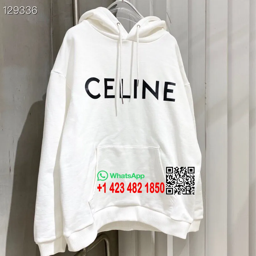 Celine Logo Pullover Hættetrøje Efterår/vinter 2020 Kollektion, Hvid