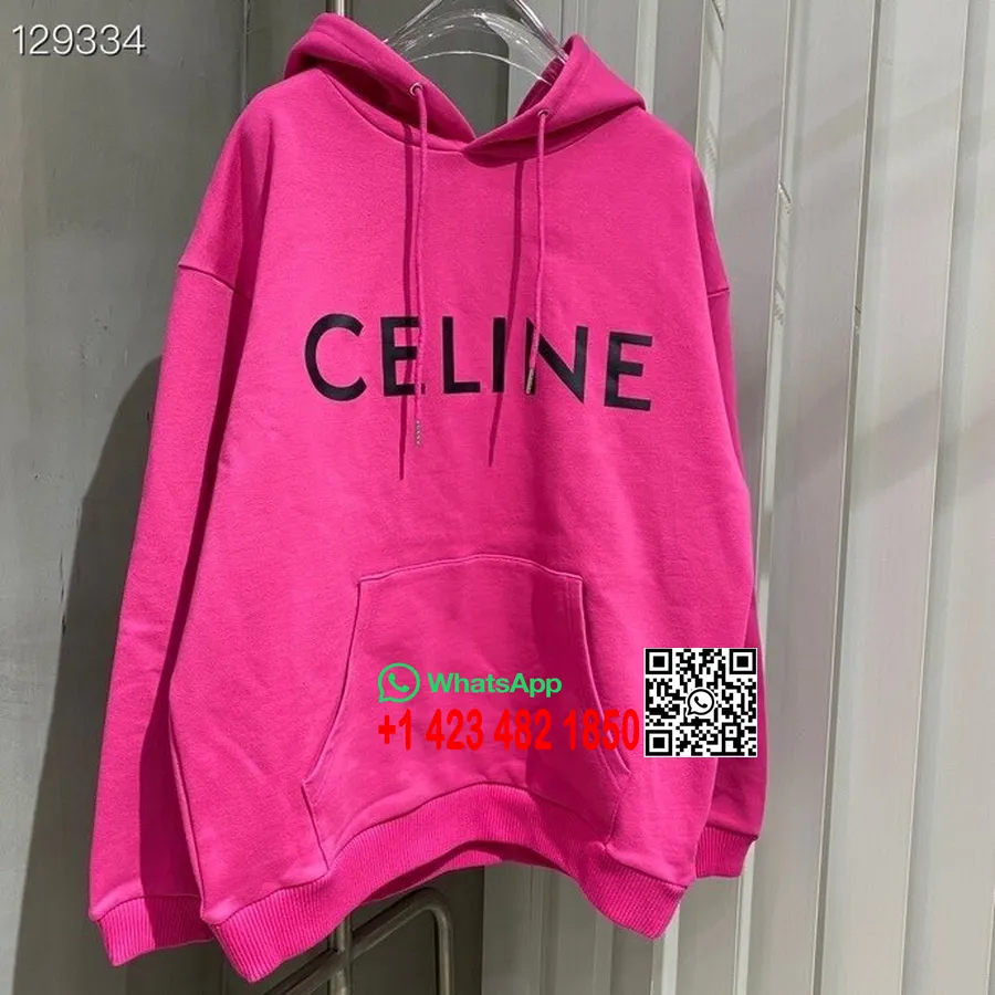 Celine Logo Pullover Hættetrøje Efterår/vinter 2020 Kollektion, Hot Pink