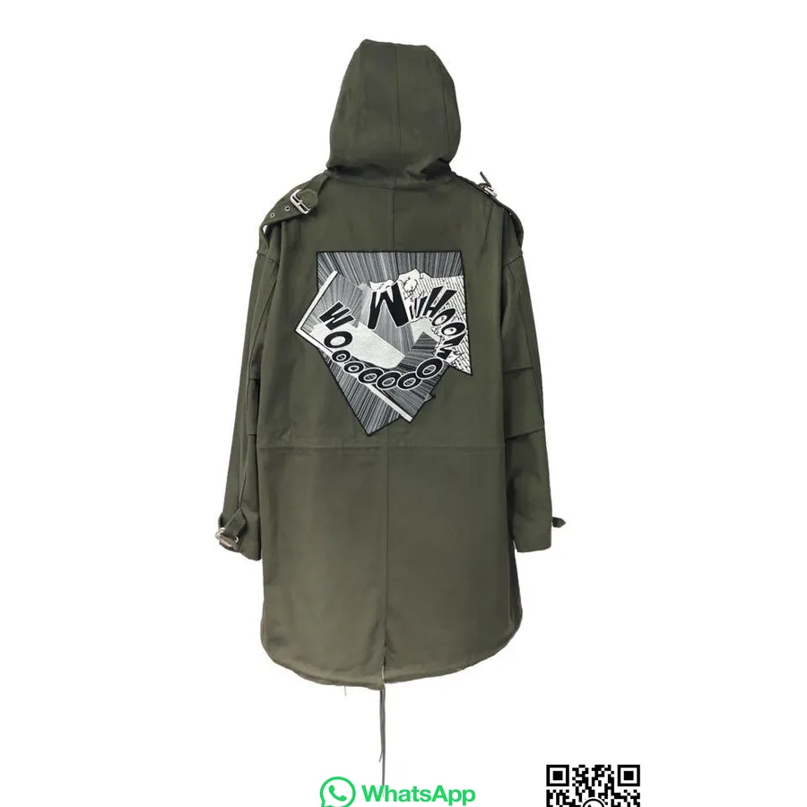 Gabardina Parka De Algodón/sarga Celine Christian Marclay Colección Primavera/verano 2019, Verde Oliva