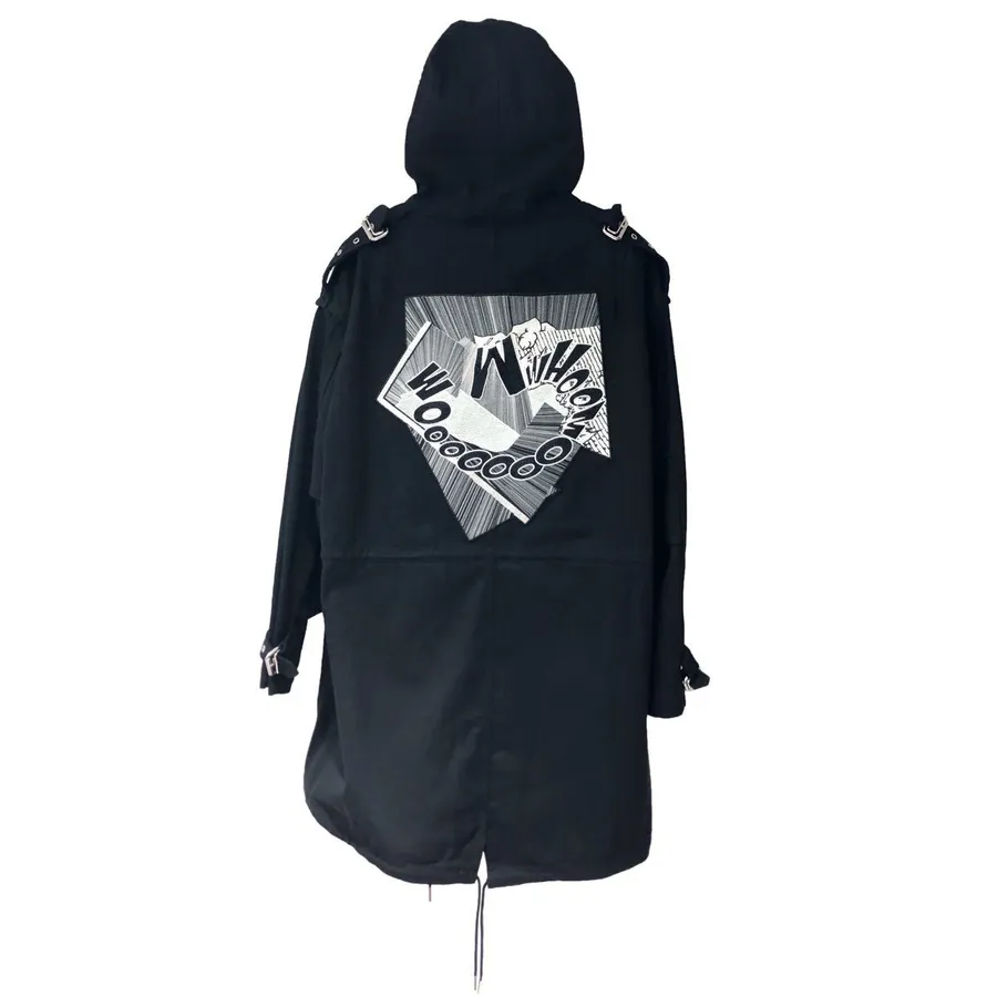 Celine Christian Marclay Cotton/twill Parka Jas Hujan Koleksi Musim Semi/musim Panas 2019, Hitam