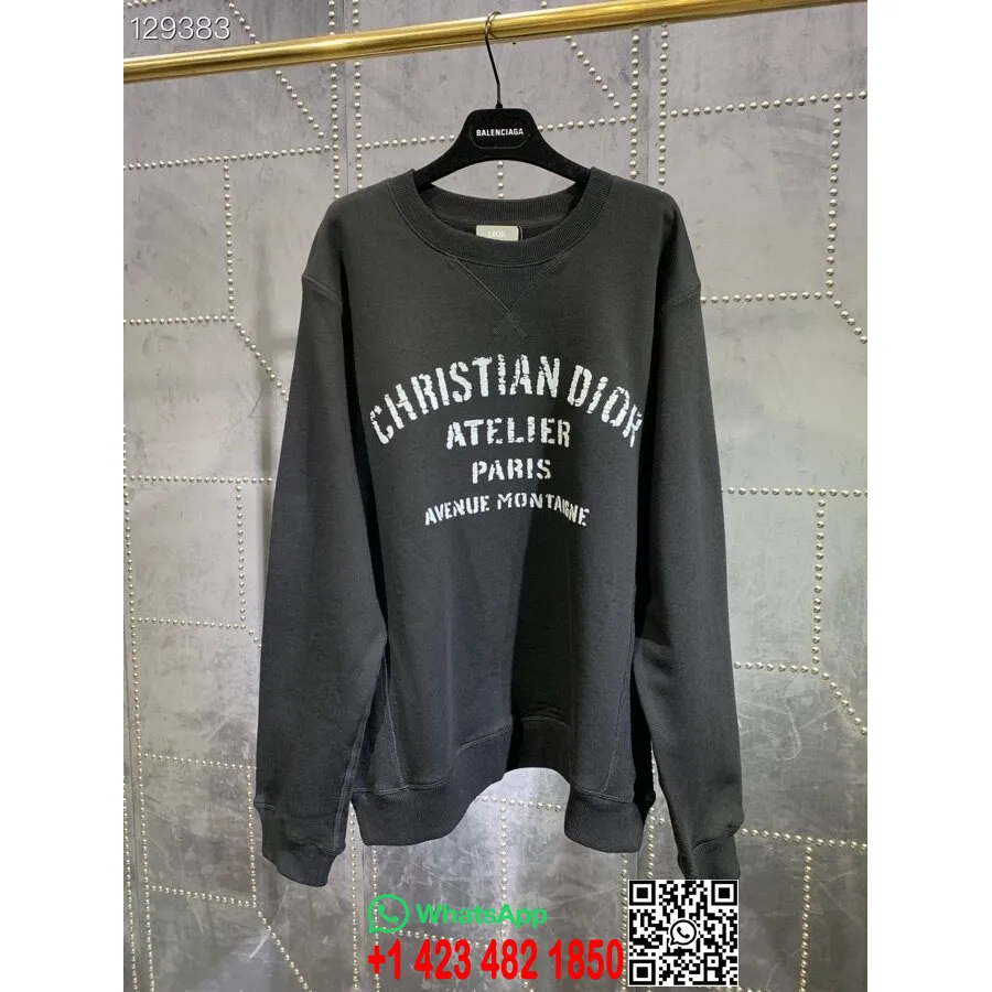 Christian Dior Atelier Graficzna Bluza Unisex Z Kolekcji Jesień/zima 2020, Kolor Czarny