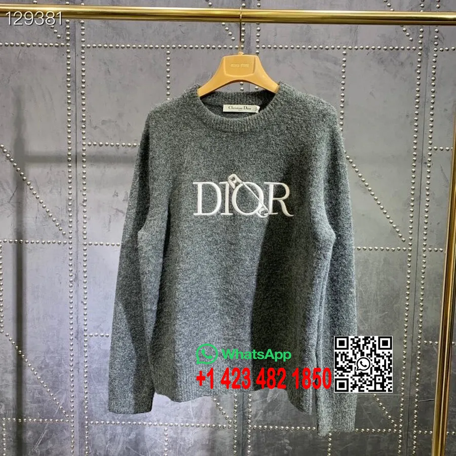 Christian Dior Sikkerhedsnål Unisex Pullover Efterår/vinter 2020 Kollektion, Sort