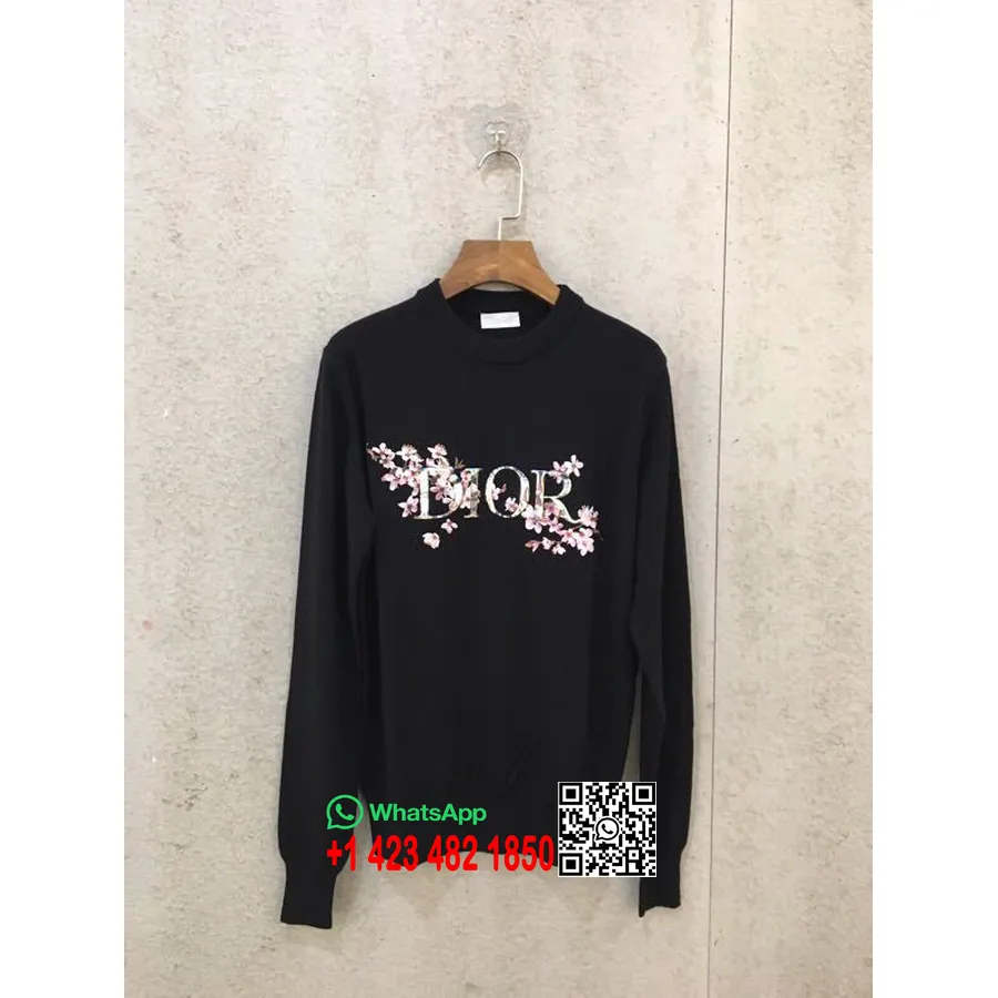 Christian Dior Sorayama Sweat-shirt à Imprimé Floral Collection Automne/hiver 2019, Noir