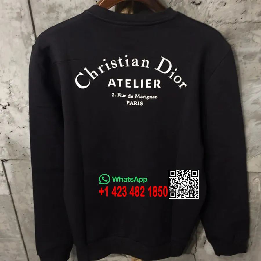 Sudadera Con Estampado Christian Dior Atelier Hombre Colección Primavera/verano 2018, Negro