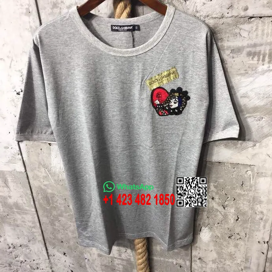 Dolce & Gabbana Hearts T-shirt Herre Forår/sommer 2018 Kollektion, Grå