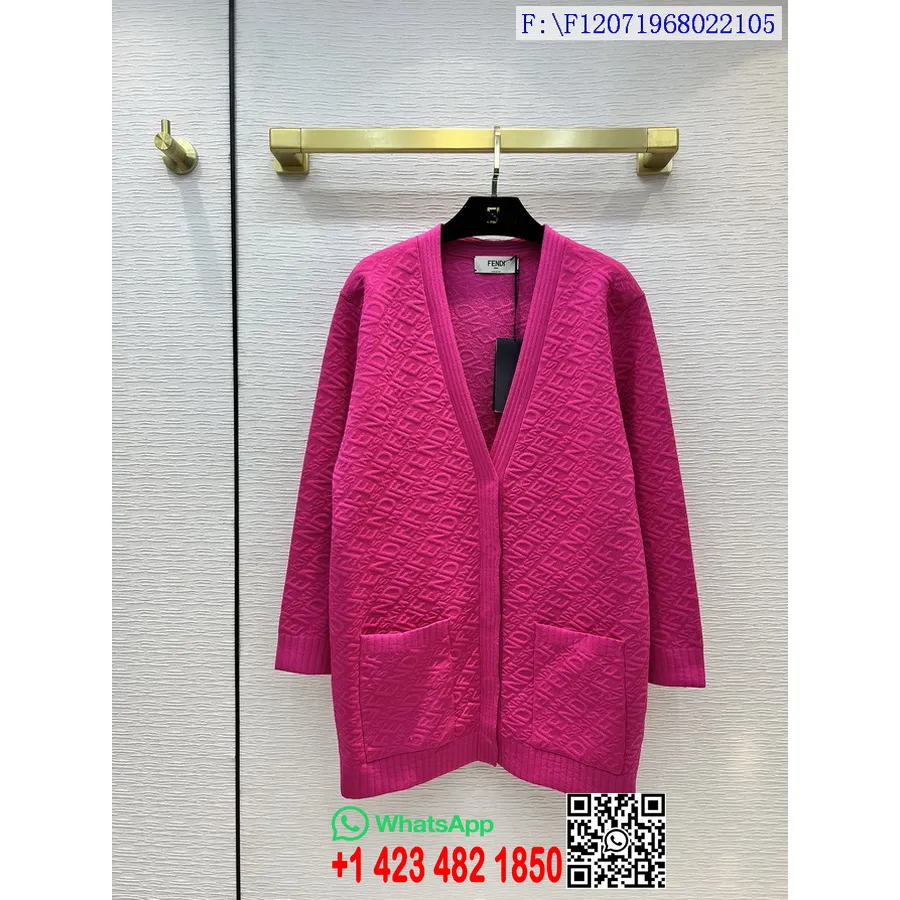 Fendi X Skims Embossed Cardigan Høst/vinter 2021 Kolleksjon, Rosa