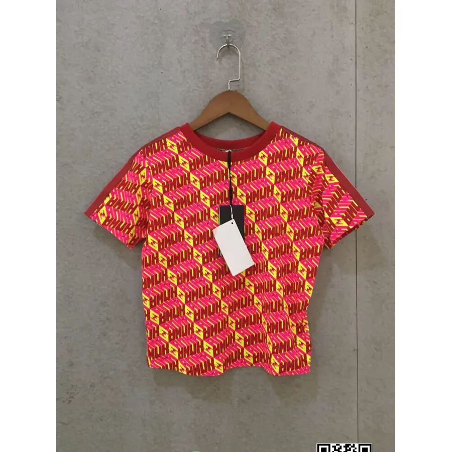 Fendi Roma Amor T-shirt Court à Manches Courtes Collection Automne/hiver 2019, Rouge/jaune