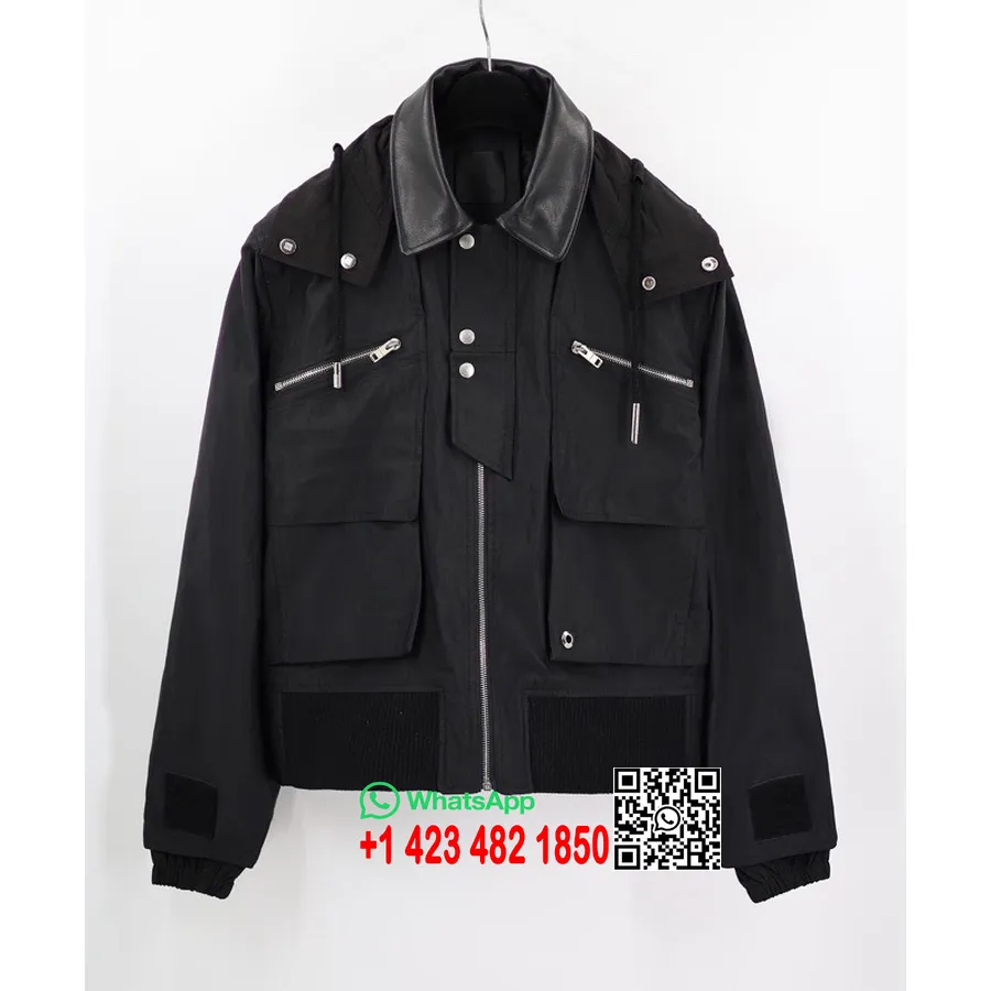 Givenchy Zipper Bomber Cargo Jaka Pavasara/vasaras 2022 Kolekcija, Melna