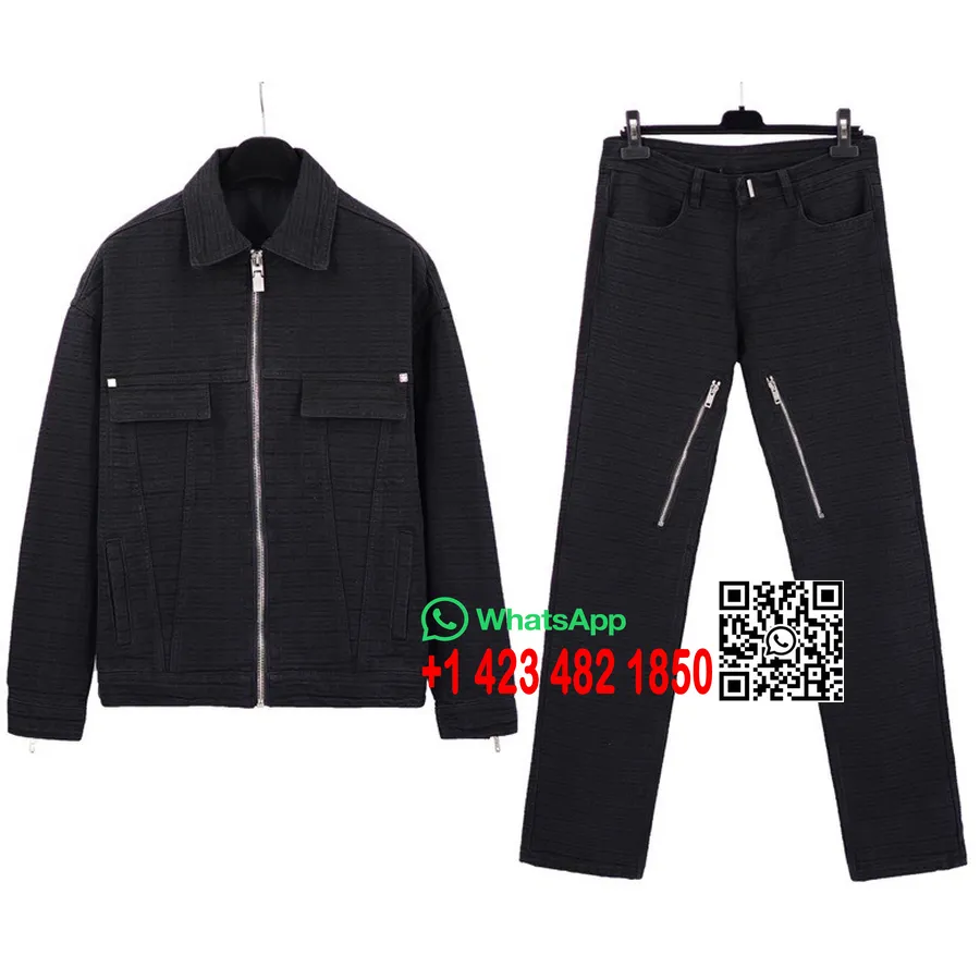 Conjunto De Chaqueta Y Jeans De Denim 4g De Givenchy Colección Primavera/verano 2022, Negro