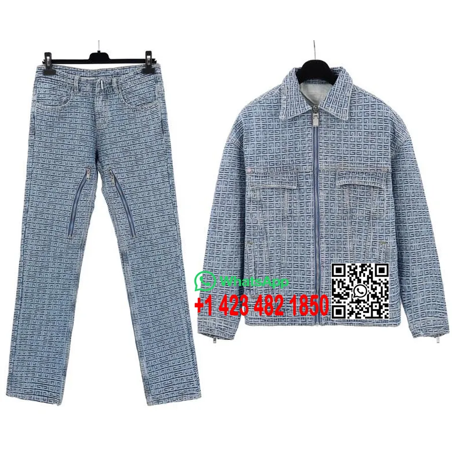 Givenchy Denim 4g Jope Ja Teksade Komplekt Kevad/suvi 2022 Kollektsioon, Sinine