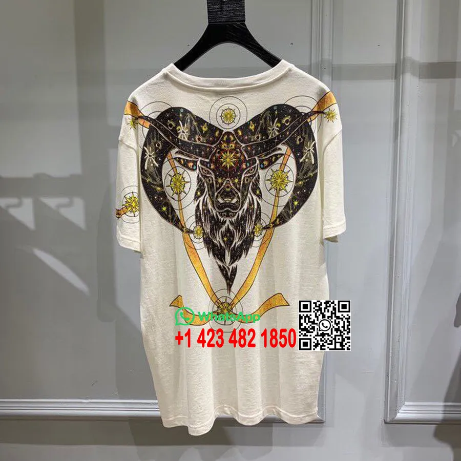 T-shirt Givenchy In Cotone Con Stampa Capra, Collezione Primavera/estate 2019, Colore Bianco