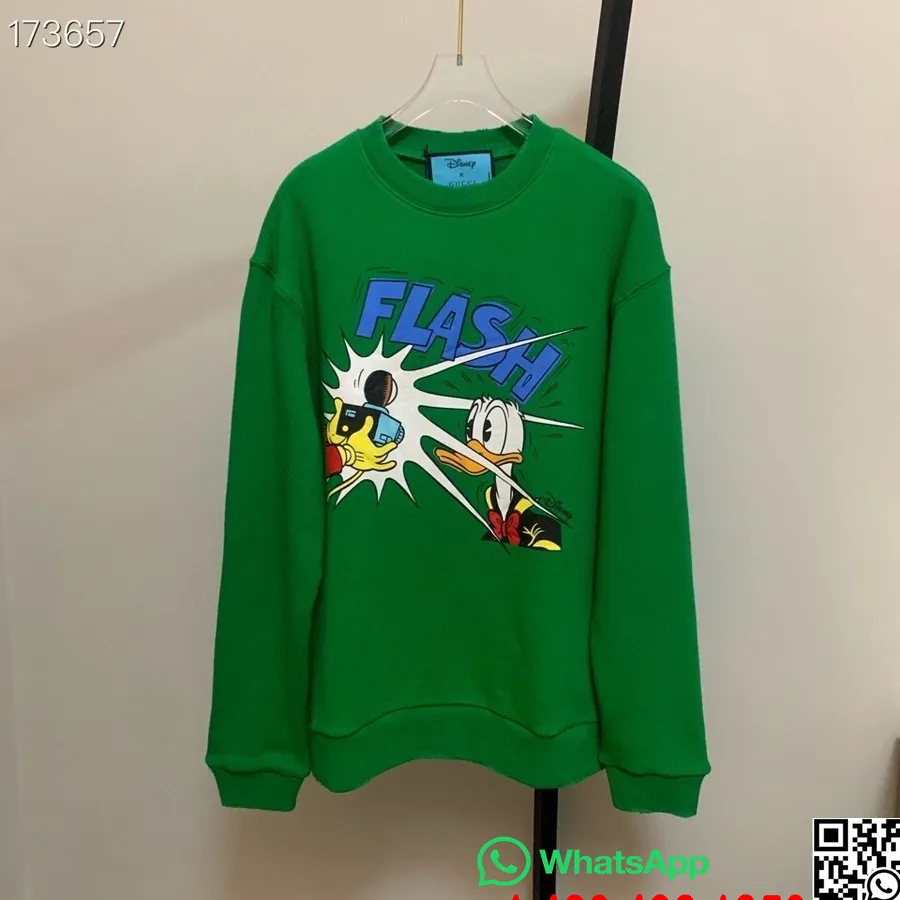 Gucci X Daffy Duck Amor Vivendi Sweat-shirt Brodé Oversize Unisexe Collection Automne/hiver 2020, Vert