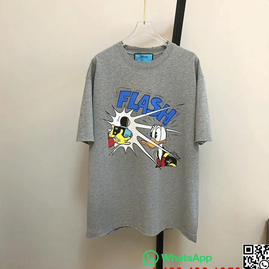 T-shirt Oversize Con Grafica Flash Gucci X Daffy Duck Unisex, Collezione Autunno/inverno 2020, Grigia