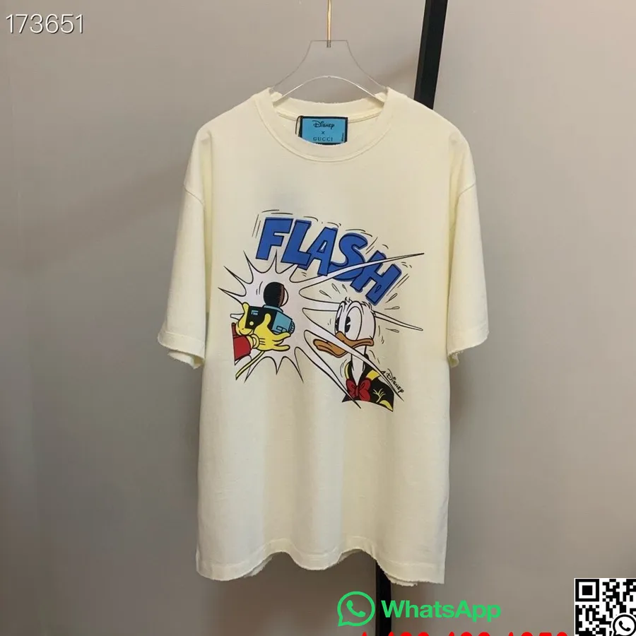 Gucci X Daffy Duck Flash Grafisk Oversized T-skjorte Unisex Høst/vinter 2020 Kolleksjon, Hvit