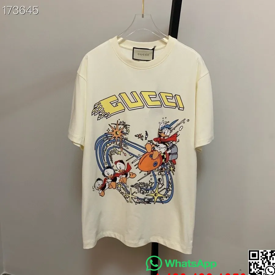 Gucci X Daffy Duck Logografisk Oversized T-skjorte Unisex Høst/vinter 2020 Kolleksjon, Hvit