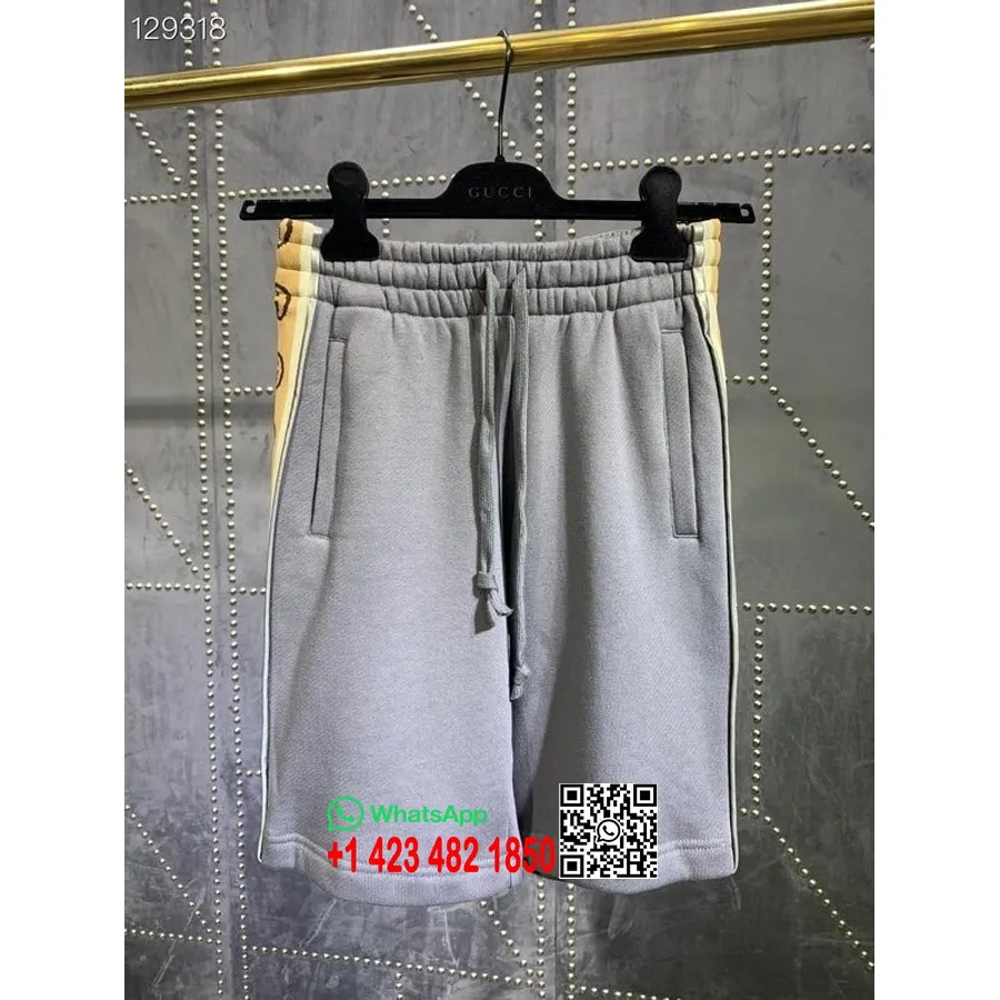 Gucci Pantalones Cortos Con Logo Gg Colección Unisex Otoño/invierno 2020, Gris