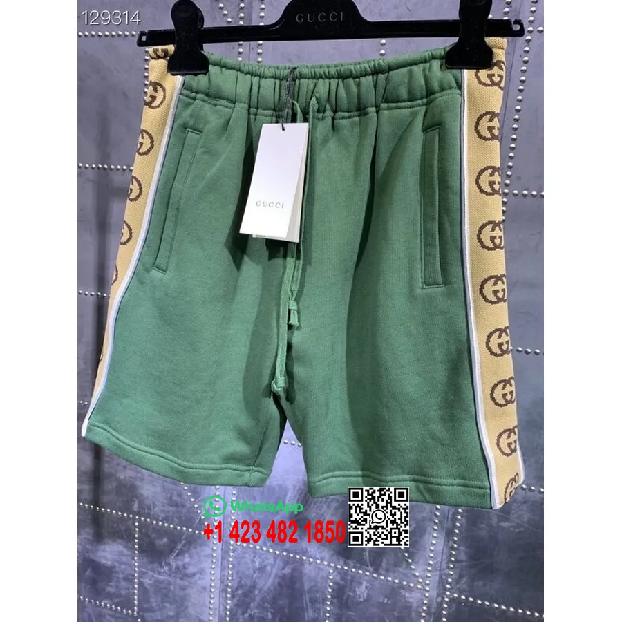 Gucci Pantalones Cortos Con Logo Gg Colección Unisex Otoño/invierno 2020, Verde