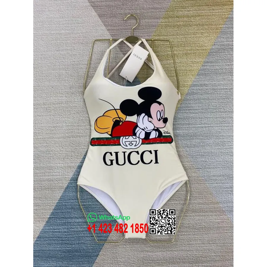 Costum De Baie Cu Imprimeu Gucci X Disney Colectia Primavara/vara 2020, Alb