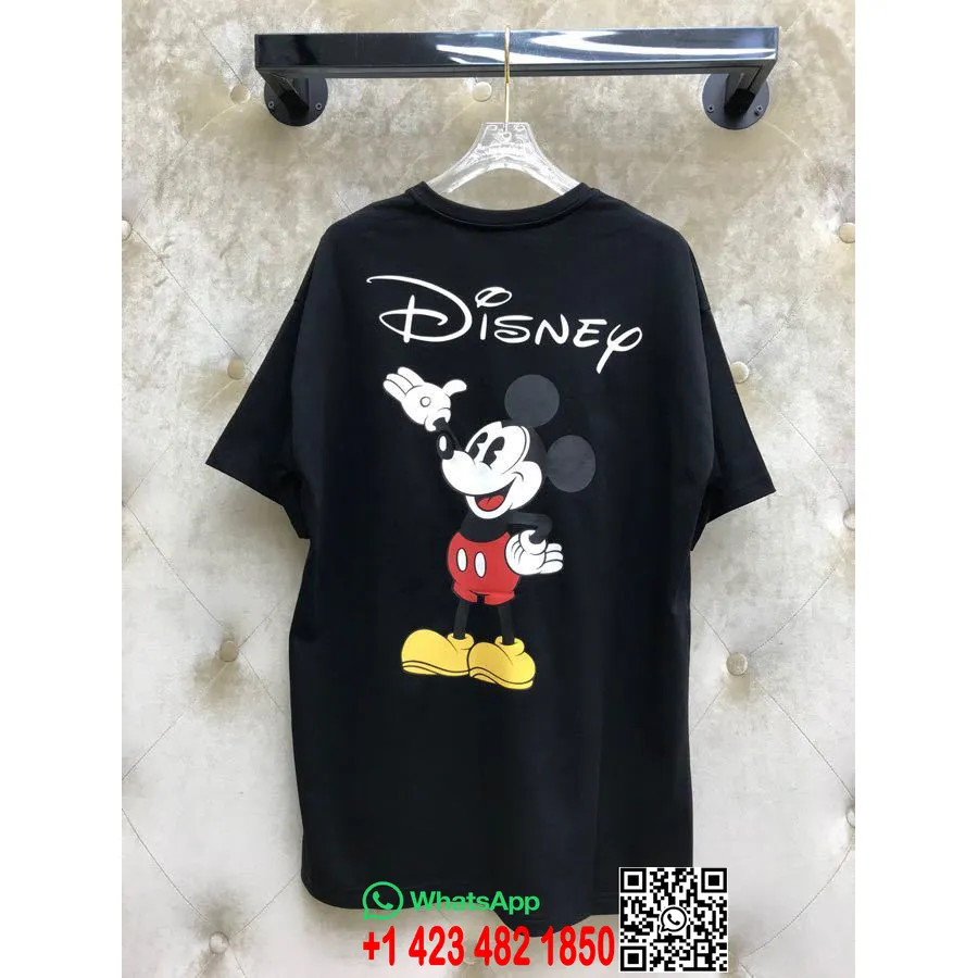 Gucci X Disney Mickey Oversized Bomuld T-shirt Forår/sommer 2020 Kollektion, Sort