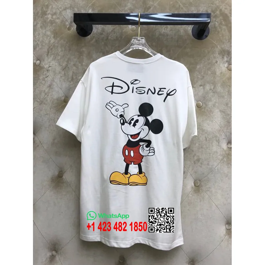 Gucci X Disney Mickey Oversized Bomuld T-shirt Forår/sommer 2020 Kollektion, Hvid