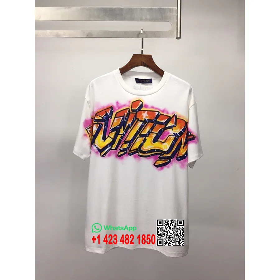 Louis Vuitton Graffiti Camiseta Coleção Primavera/verão 2022, Branco/rosa