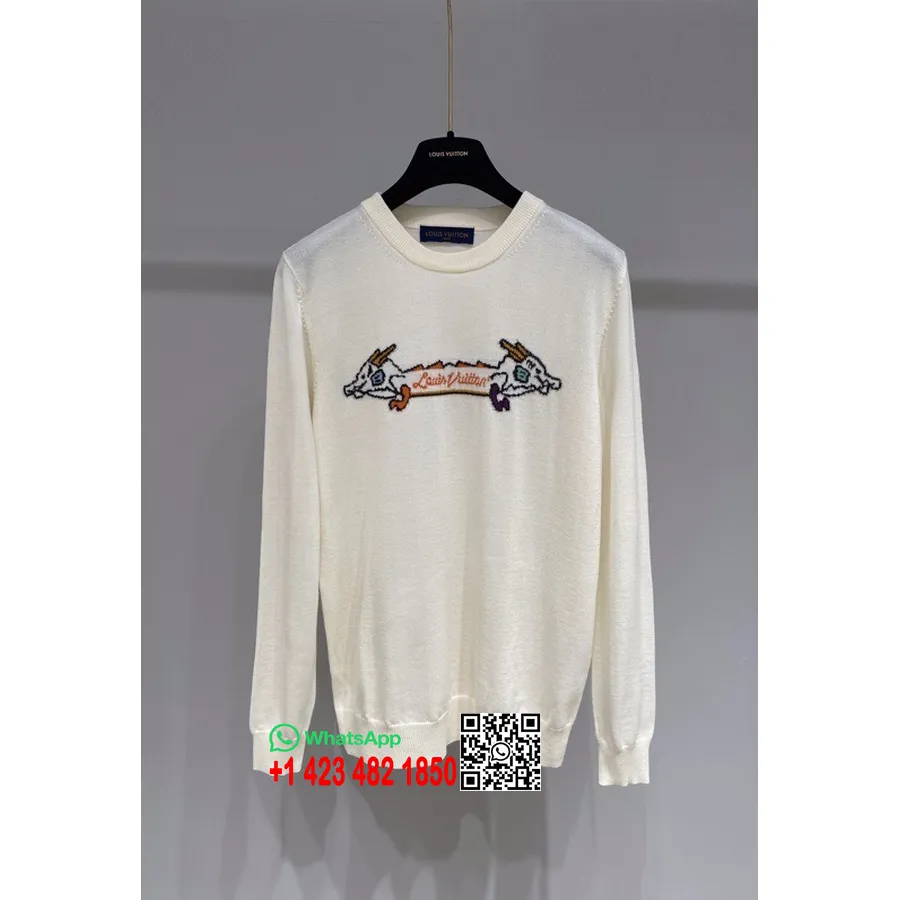 Louis Vuitton Double Headed Dragon Knit Sweater  Spring/Summer 2022 Collection, White