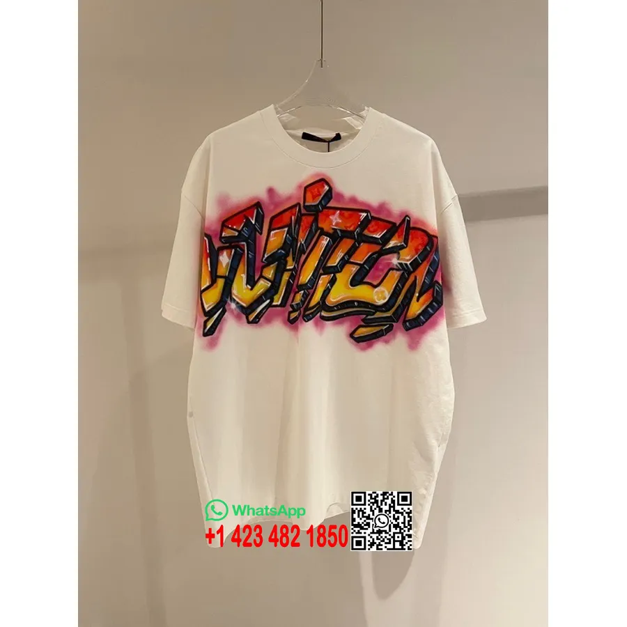 Louis Vuitton Graffiti Camiseta Coleção Primavera/verão 2022, Branco/rosa