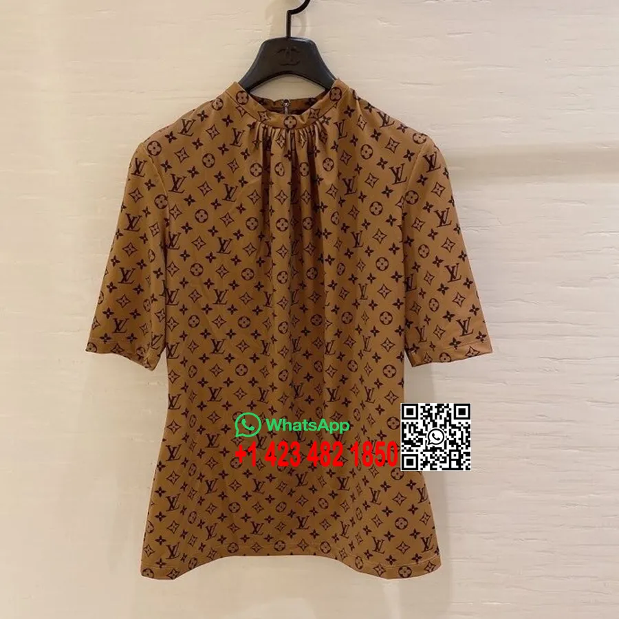 Louis Vuitton Damesblouse Met Korte Mouwen Herfst/wintercollectie 2020, Bruin