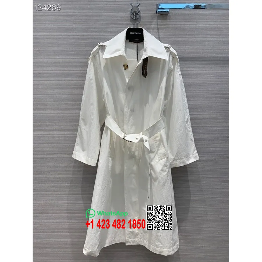 Louis Vuitton Lightweight Belted Trench Coat Fall/Winter 2020 Collection, White