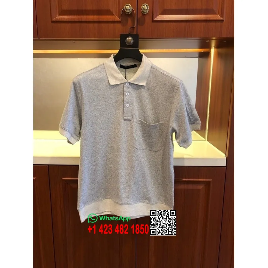 T-shirt Polo Louis Vuitton Lv Logo Collezione Primavera/estate 2020, Grigia