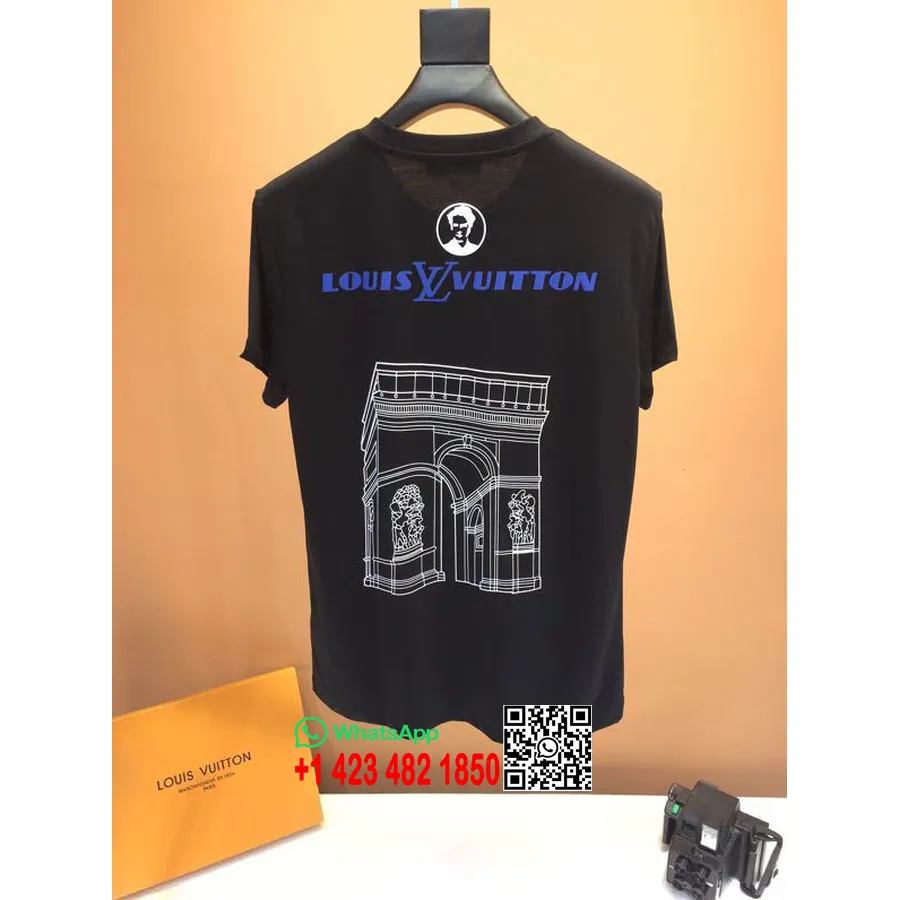 Louis Vuitton Storefront übergroßes Baumwoll-T-Shirt Frühjahr/Sommer 2020-Kollektion, Schwarz