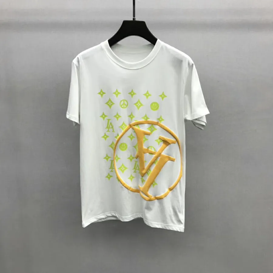 Louis Vuitton Logotipo Monogramado Camiseta De Algodão Oversized Coleção Outono / Inverno 2019, Branco