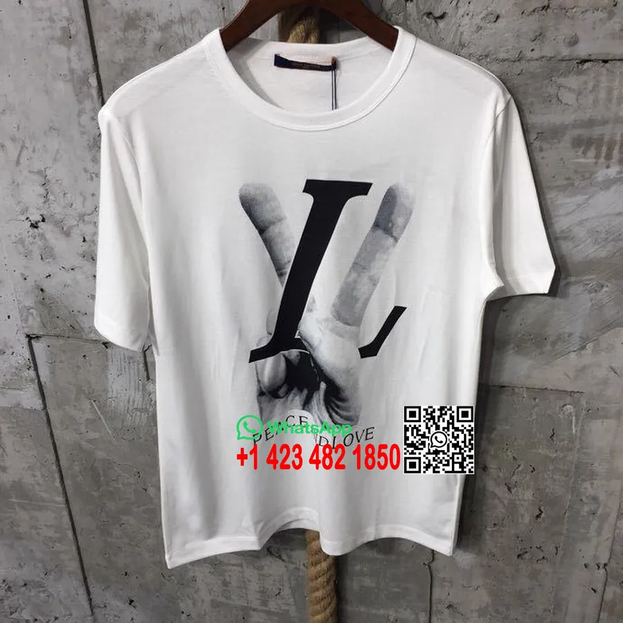 Louis Vuitton Hand Lv T-shirt Limited Edition Street Style T-shirt Herr Vår/sommar 2018 Kollektion, Vit