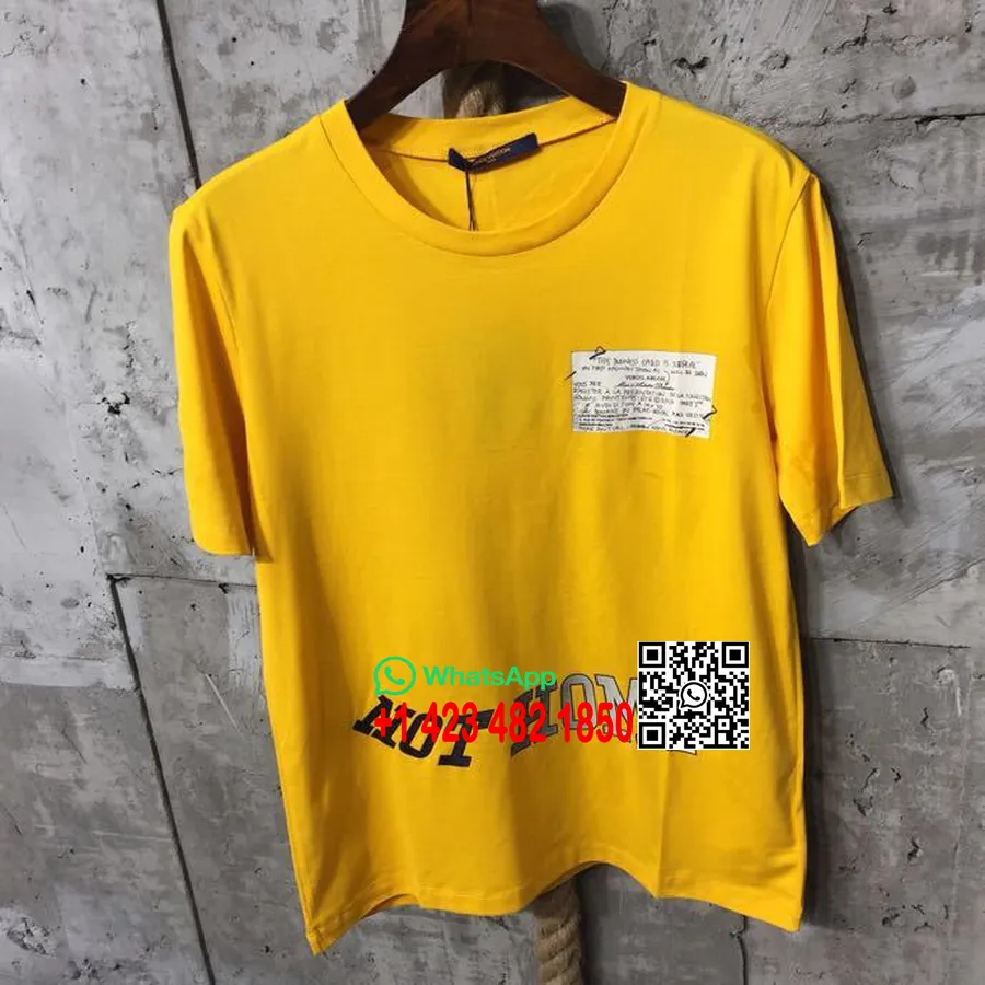 Louis Vuitton X Virgil Abloh 21 Juin 2018 T-shirt Street Style Not Home Collection Homme Printemps/été 2018, Jaune