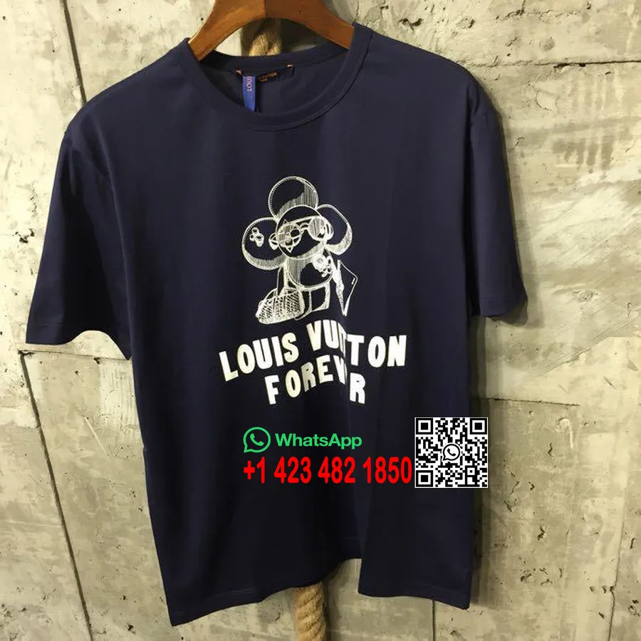 Louis Vuitton Vivienne Forever Limited Edition Street Style T-shirt Collection Homme Printemps/Été 2018, Bleu Marine