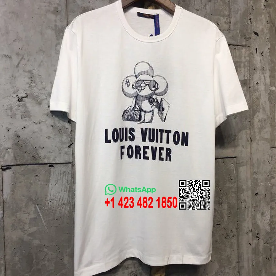 Louis Vuitton Vivienne Forever Camiseta Street Style De Edición Limitada Para Hombre Colección Primavera/verano 2018, Blanco