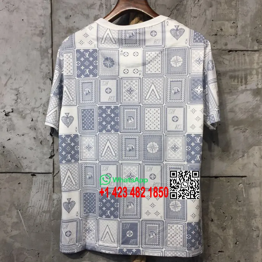 Louis Vuitton T-shirt Imprimé Au Dos Avec Motif De Cartes à Jouer Collection Homme Printemps/été 2018, Blanc