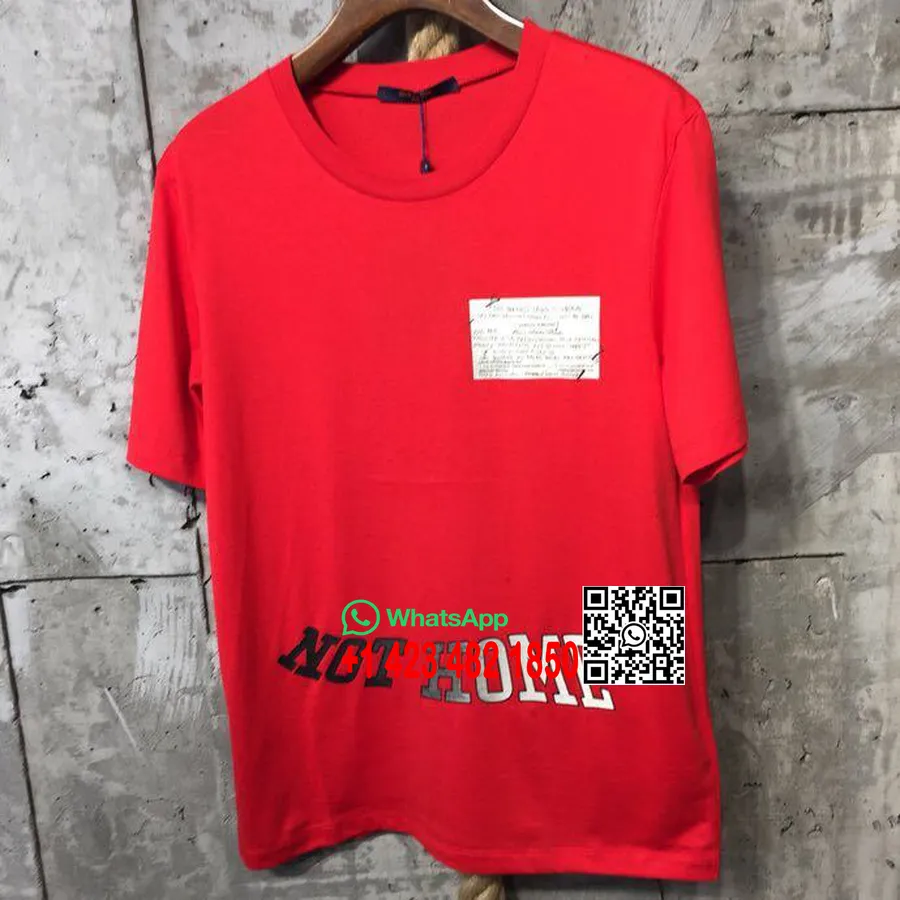 Louis Vuitton X Virgil Abloh 21. Juni 2018 Not Home Streetstyle T-Shirt Herren Frühjahr/Sommer 2018 Kollektion, Rot