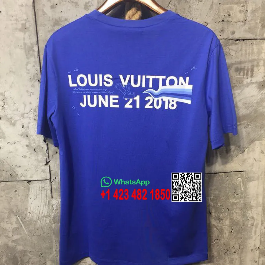 Louis Vuitton X Virgil Abloh 21 Juin 2018 T-shirt Street Style Collection Homme Printemps/été 2018, Bleu