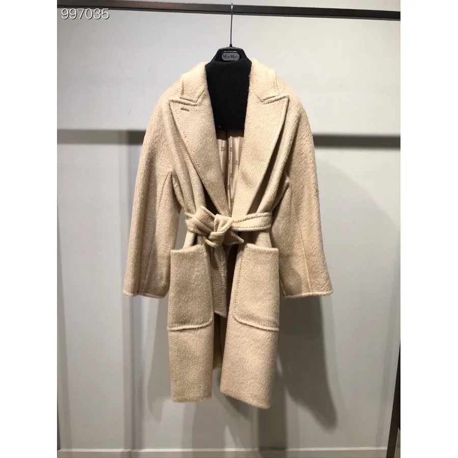 Max Mara Crine Belted Camel Hair Coat Høst/vinter 2022 Kolleksjon, Naturlig