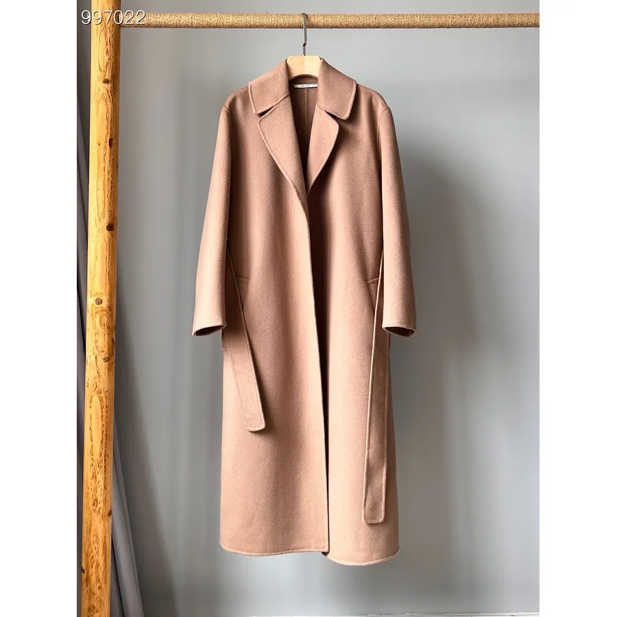 Max Mara Lugano Virgin Wool Belted Coat Fall/Winter 2022 Collection, Beige