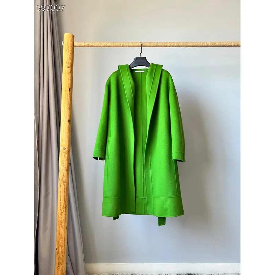 Max Mara Daisy Cashmere Casaco Com Capuz Coleção Outono/inverno 2022, Verde