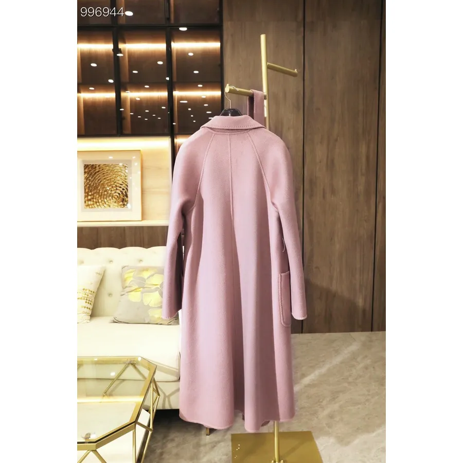 Max Mara Abrigo Largo Cruzado De Cachemira Labbro Colección Otoño/invierno 2022, Rosa Claro