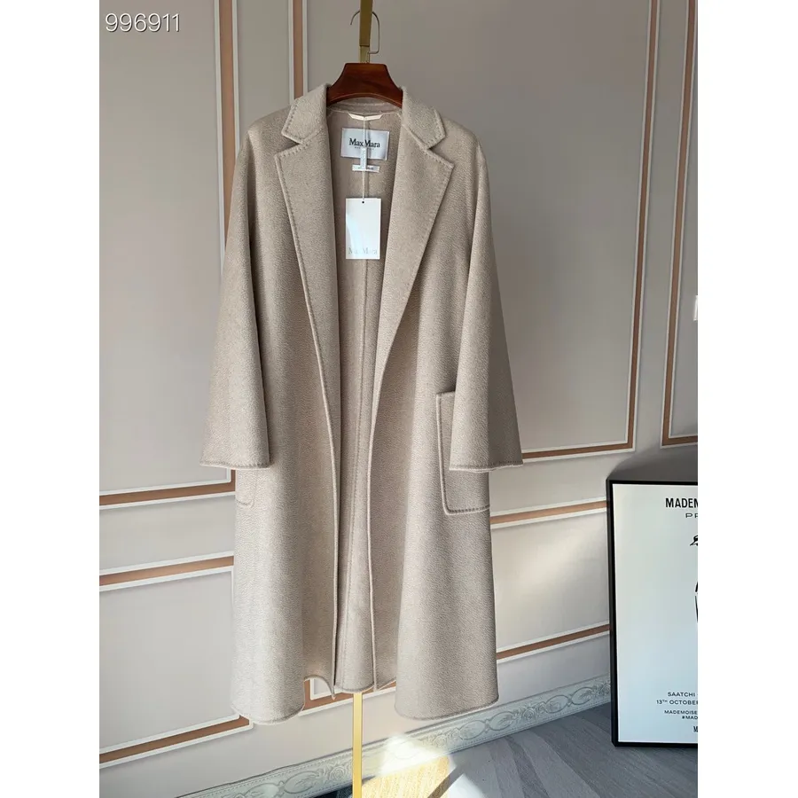 Длинное кашемировое пальто с запахом Max Mara Labbro из коллекции осень/зима 2022, темно-серый