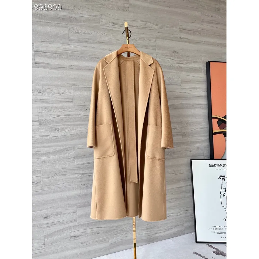 Max Mara Abrigo Largo Cruzado De Cachemir Labbro Colección Otoño/invierno 2022, Beige