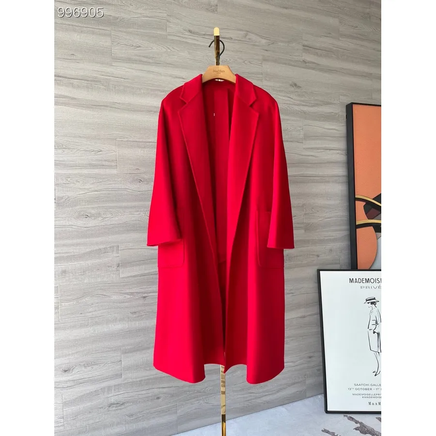 Max Mara Abrigo Largo Cruzado De Cachemira Labbro Colección Otoño/invierno 2022, Rojo