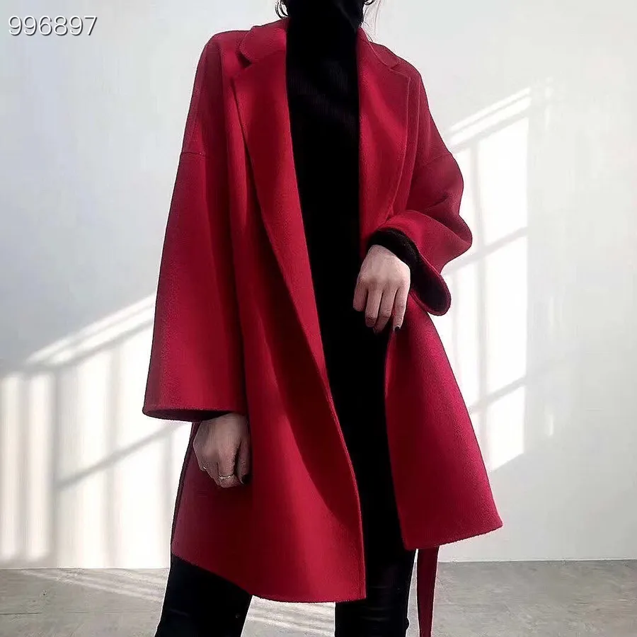 Max Mara Labbro Cashmere Wrap Lühike Mantel Sügis/talv 2022 Kollektsioon, Punane