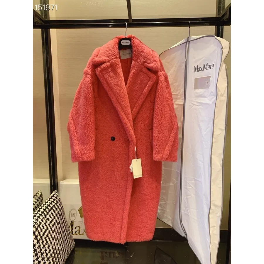 Max Mara Teddybär-wollmantel Herbst/winter 2020-kollektion, Rosa